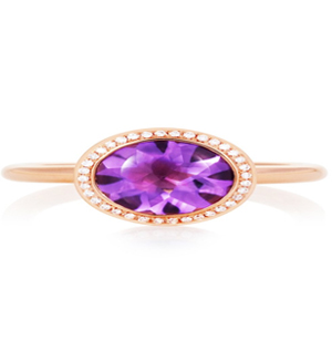 Rose Gold Amethyst and Diamond