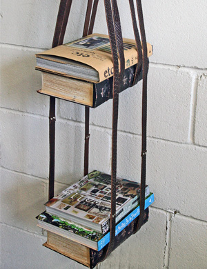 leather bookshelf