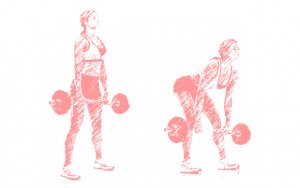 Deadlifts with Olympic bar